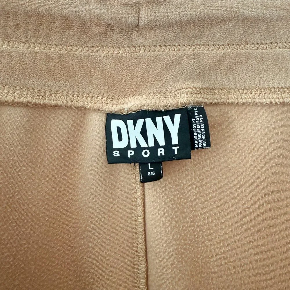 DKNY Sport Velour Jogger | Caramel | Drawstring Waist | Size L - Picture 6 of 9